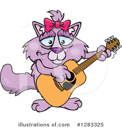 Royalty-Free (RF) Purple Cat Clipart Illustration by Dennis Holmes Designs - Stock Sample #1283325