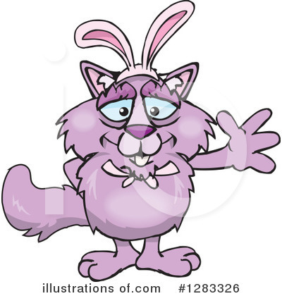 Purple Cat Clipart #1283326 by Dennis Holmes Designs