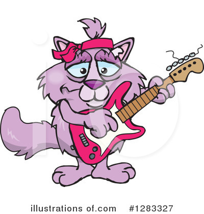 Royalty-Free (RF) Purple Cat Clipart Illustration by Dennis Holmes Designs - Stock Sample #1283327