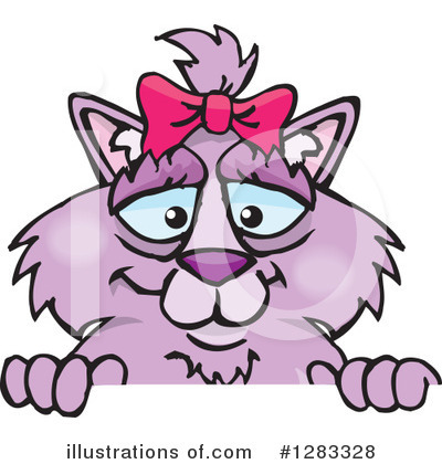 Royalty-Free (RF) Purple Cat Clipart Illustration by Dennis Holmes Designs - Stock Sample #1283328