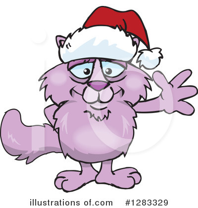Royalty-Free (RF) Purple Cat Clipart Illustration by Dennis Holmes Designs - Stock Sample #1283329