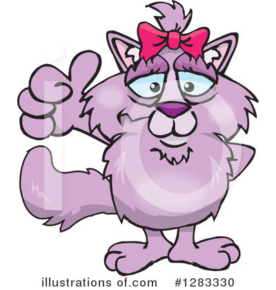 Purple Cat Clipart #1283330 by Dennis Holmes Designs