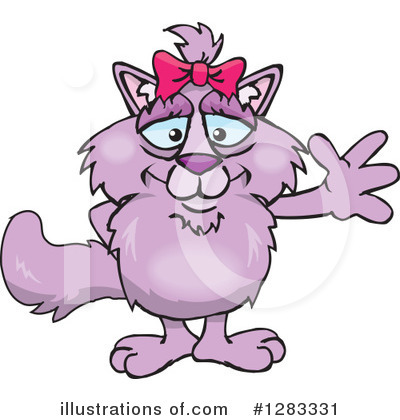 Purple Cat Clipart #1283331 by Dennis Holmes Designs