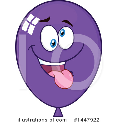 Royalty-Free (RF) Purple Party Balloon Clipart Illustration by Hit Toon - Stock Sample #1447922