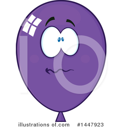Royalty-Free (RF) Purple Party Balloon Clipart Illustration by Hit Toon - Stock Sample #1447923