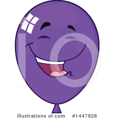 Royalty-Free (RF) Purple Party Balloon Clipart Illustration by Hit Toon - Stock Sample #1447928