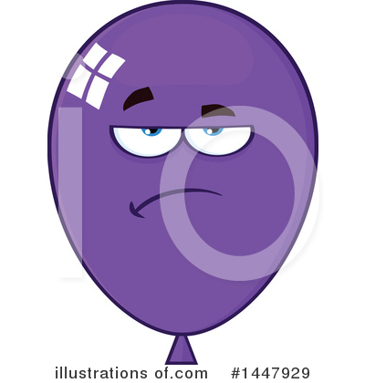 Royalty-Free (RF) Purple Party Balloon Clipart Illustration by Hit Toon - Stock Sample #1447929