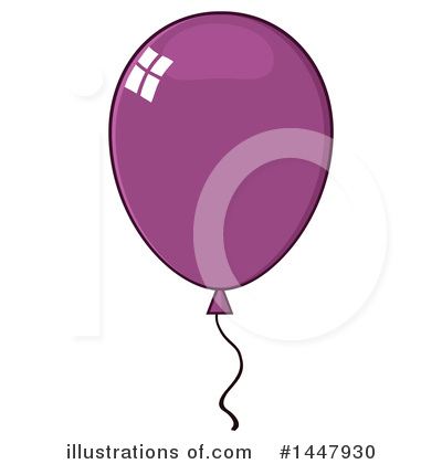 Royalty-Free (RF) Purple Party Balloon Clipart Illustration by Hit Toon - Stock Sample #1447930