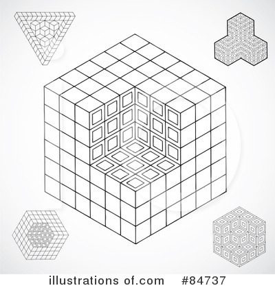 Royalty-Free (RF) Puzzle Cube Clipart Illustration by BestVector - Stock Sample #84737