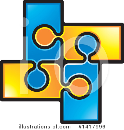 Royalty-Free (RF) Puzzle Pieces Clipart Illustration by Lal Perera - Stock Sample #1417996