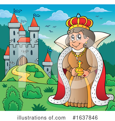 Royalty-Free (RF) Queen Clipart Illustration by visekart - Stock Sample #1637846