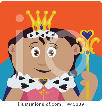 Royalty-Free (RF) Queen Clipart Illustration by Dennis Holmes Designs - Stock Sample #43339
