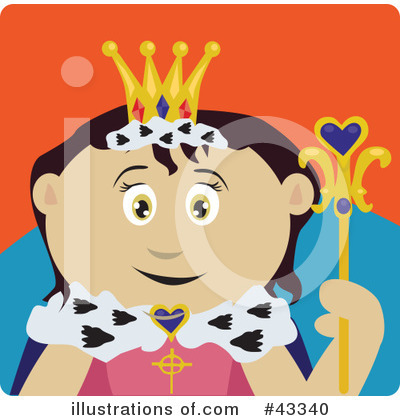 Royalty-Free (RF) Queen Clipart Illustration by Dennis Holmes Designs - Stock Sample #43340