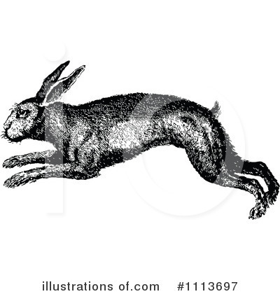 Royalty-Free (RF) Rabbit Clipart Illustration by Prawny Vintage - Stock Sample #1113697