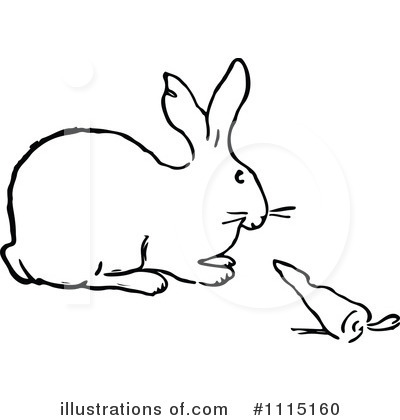 Royalty-Free (RF) Rabbit Clipart Illustration by Prawny Vintage - Stock Sample #1115160