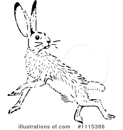 Royalty-Free (RF) Rabbit Clipart Illustration by Prawny Vintage - Stock Sample #1115386