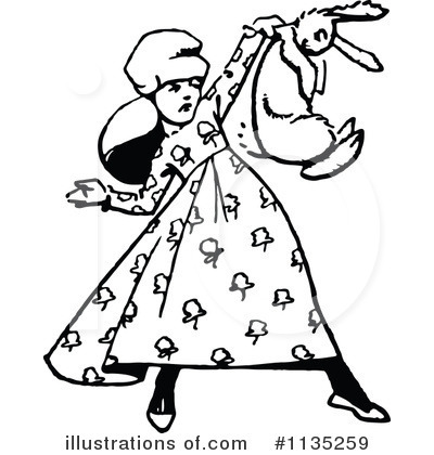 Royalty-Free (RF) Rabbit Clipart Illustration by Prawny Vintage - Stock Sample #1135259