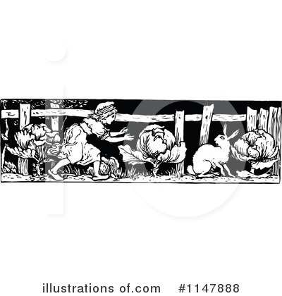 Royalty-Free (RF) Rabbit Clipart Illustration by Prawny Vintage - Stock Sample #1147888