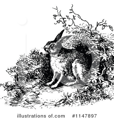Royalty-Free (RF) Rabbit Clipart Illustration by Prawny Vintage - Stock Sample #1147897