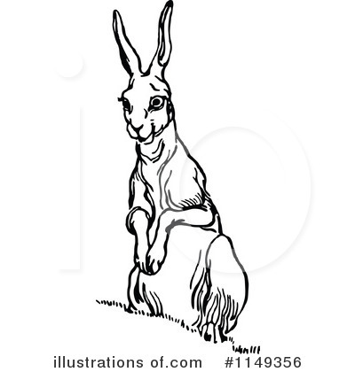 Royalty-Free (RF) Rabbit Clipart Illustration by Prawny Vintage - Stock Sample #1149356