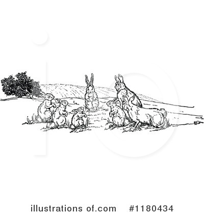 Royalty-Free (RF) Rabbit Clipart Illustration by Prawny Vintage - Stock Sample #1180434