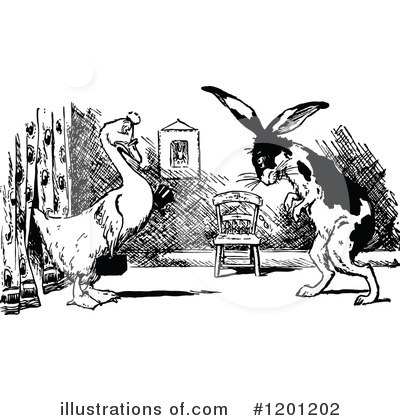 Royalty-Free (RF) Rabbit Clipart Illustration by Prawny Vintage - Stock Sample #1201202