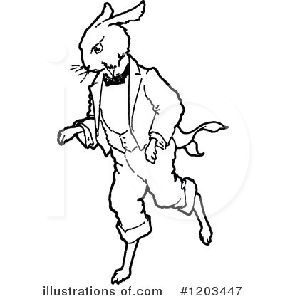 Royalty-Free (RF) Rabbit Clipart Illustration by Prawny Vintage - Stock Sample #1203447