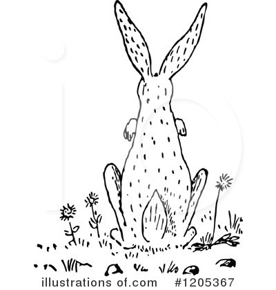 Royalty-Free (RF) Rabbit Clipart Illustration by Prawny Vintage - Stock Sample #1205367