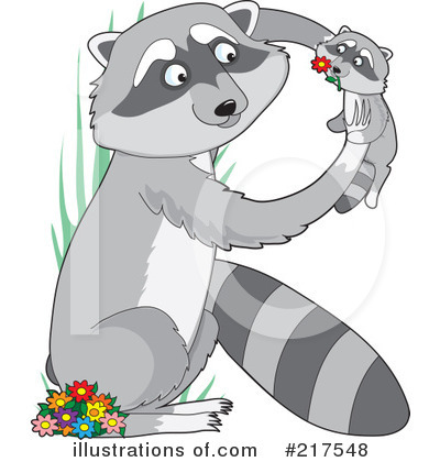 Royalty-Free (RF) Raccoon Clipart Illustration by Maria Bell - Stock Sample #217548