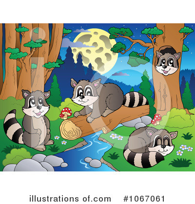 Royalty-Free (RF) Raccoons Clipart Illustration by visekart - Stock Sample #1067061
