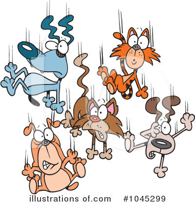 Royalty-Free (RF) Raining Cats And Dogs Clipart Illustration by toonaday - Stock Sample #1045299