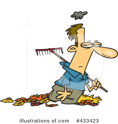 Royalty-Free (RF) Raking Leaves Clipart Illustration by toonaday - Stock Sample #433423