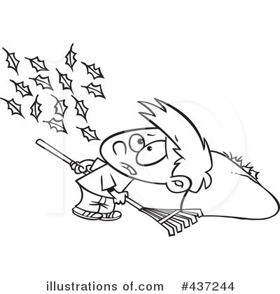 Royalty-Free (RF) Raking Leaves Clipart Illustration by toonaday - Stock Sample #437244