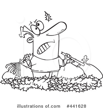 Royalty-Free (RF) Raking Leaves Clipart Illustration by toonaday - Stock Sample #441628