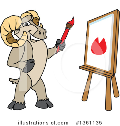 Royalty-Free (RF) Ram School Mascot Clipart Illustration by Mascot Junction - Stock Sample #1361135