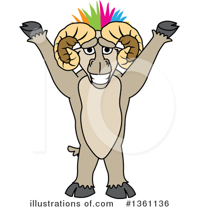 Royalty-Free (RF) Ram School Mascot Clipart Illustration by Mascot Junction - Stock Sample #1361136