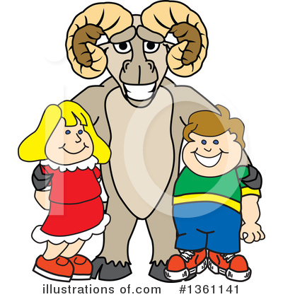 Royalty-Free (RF) Ram School Mascot Clipart Illustration by Mascot Junction - Stock Sample #1361141