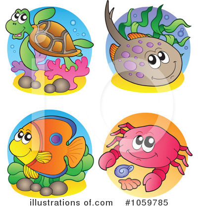 Royalty-Free (RF) Ray Fish Clipart Illustration by visekart - Stock Sample #1059785