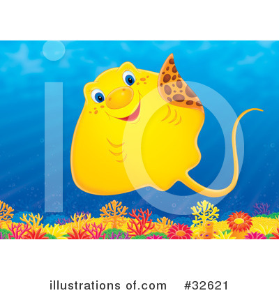 Royalty-Free (RF) Ray Fish Clipart Illustration by Alex Bannykh - Stock Sample #32621