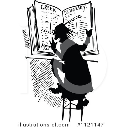 Royalty-Free (RF) Reading Clipart Illustration by Prawny Vintage - Stock Sample #1121147