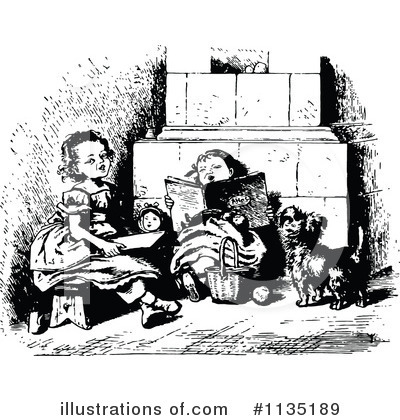 Royalty-Free (RF) Reading Clipart Illustration by Prawny Vintage - Stock Sample #1135189