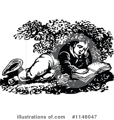 Royalty-Free (RF) Reading Clipart Illustration by Prawny Vintage - Stock Sample #1146047