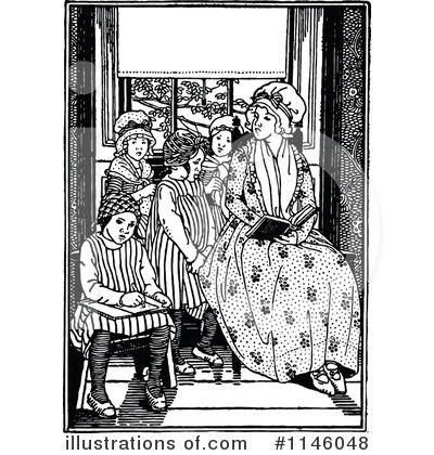 Royalty-Free (RF) Reading Clipart Illustration by Prawny Vintage - Stock Sample #1146048