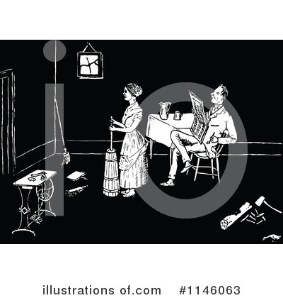 Royalty-Free (RF) Reading Clipart Illustration by Prawny Vintage - Stock Sample #1146063