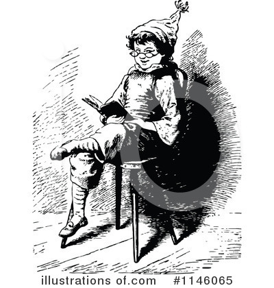 Royalty-Free (RF) Reading Clipart Illustration by Prawny Vintage - Stock Sample #1146065