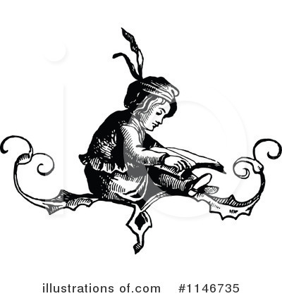Royalty-Free (RF) Reading Clipart Illustration by Prawny Vintage - Stock Sample #1146735