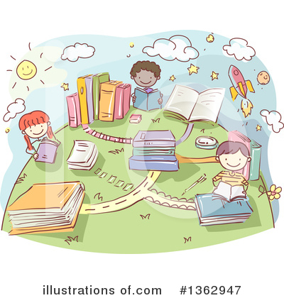 Royalty-Free (RF) Reading Clipart Illustration by BNP Design Studio - Stock Sample #1362947