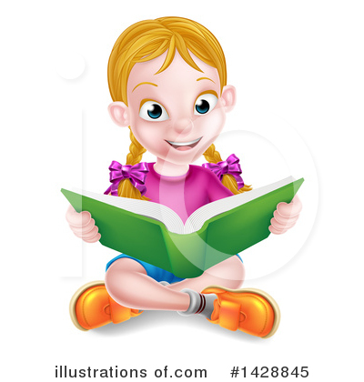 School Girl Clipart #1428845 by AtStockIllustration