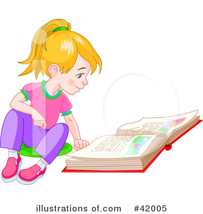 Royalty-Free (RF) Reading Clipart Illustration by Pushkin - Stock Sample #42005