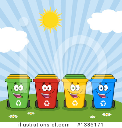 Green Recycle Bin Clipart #1385171 by Hit Toon